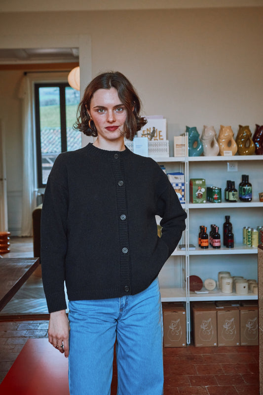 CARDIGAN PÉTALE LAINE ADULTE Navy Blue