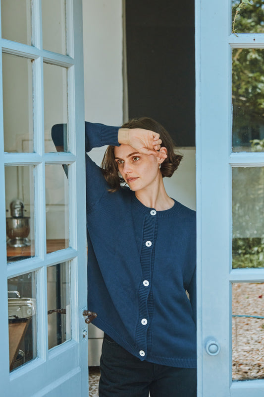 PETALE COTTON ADULT CARDIGAN Navy
