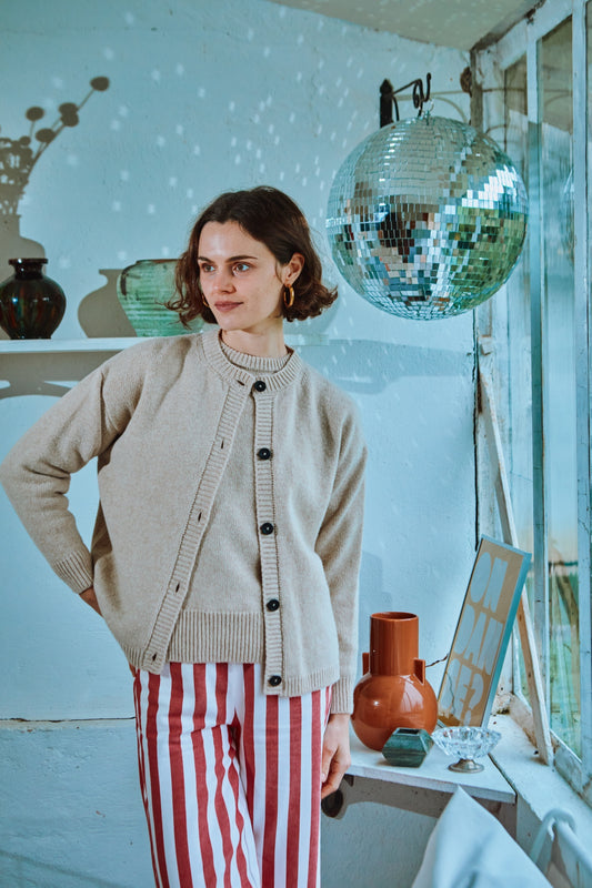 CARDIGAN PÉTALE LAINE ADULTE Naturel Beige