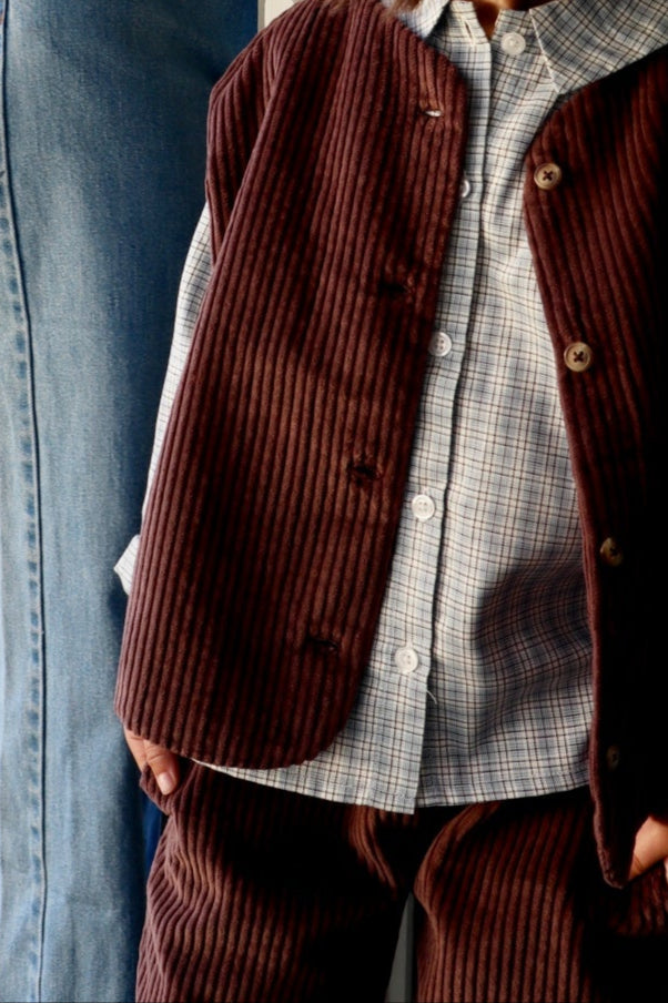 Veste kids Cyprès en velours côtelé coton bio – Potting soil | Poudre Organic 2