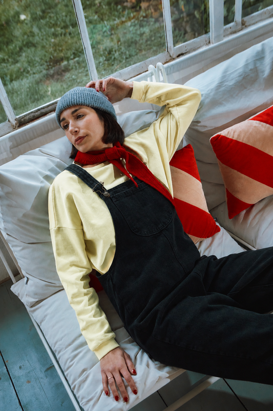 SWEATSHIRT ACENTRA VELOURS Pastel Yellow