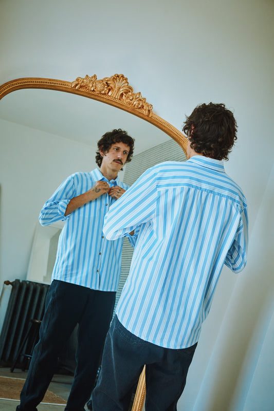 CHEMISE ARUM Rayures larges bleues/blanches