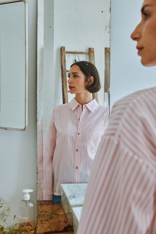 CHEMISE CAMELIA Rayures roses