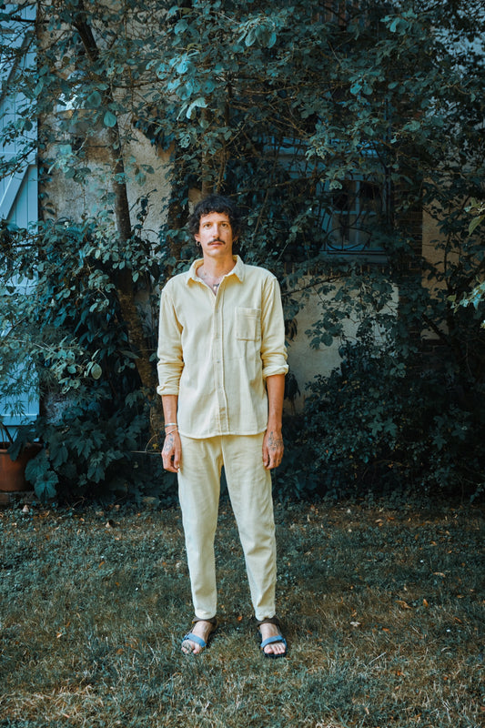 LENHADOR CORDUROY SHIRT Pastel Yellow