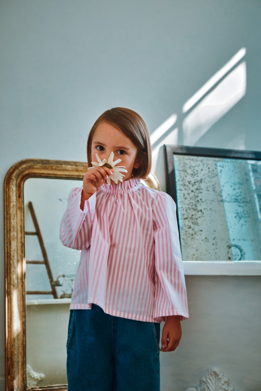 BLOUSE PATCHOULI KIDS Rayures roses