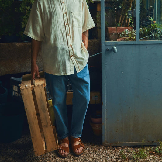 Pantalon denim adulte Carotte en coton bio – Denim blue | Poudre Organic 2