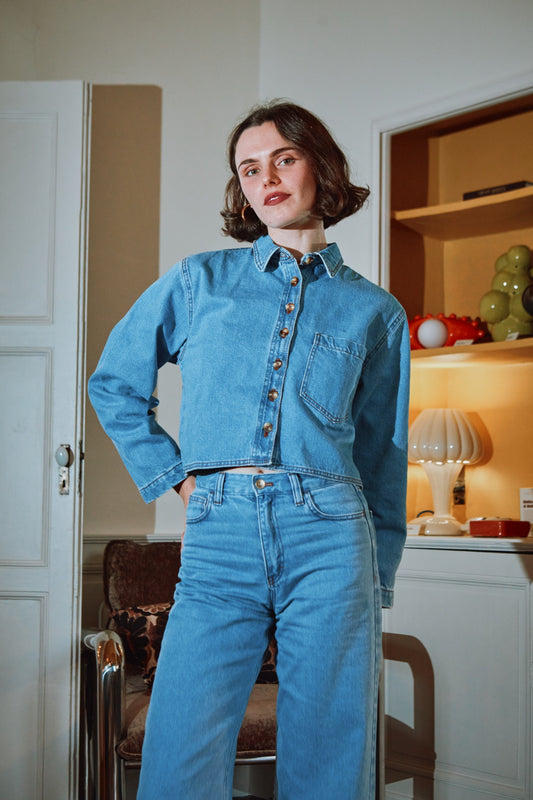 CHEMISE MANDARINE Denim Blue