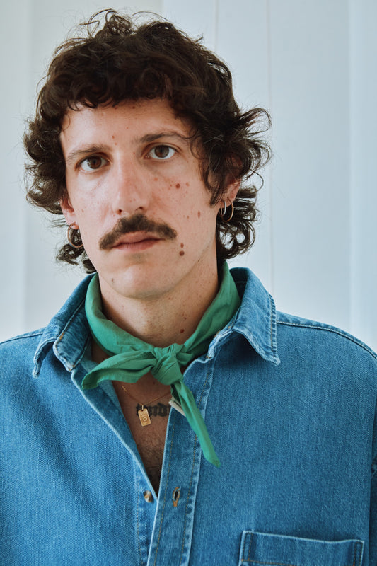 FOULARD TOURNESOL brodé "P" Deep Grass Green