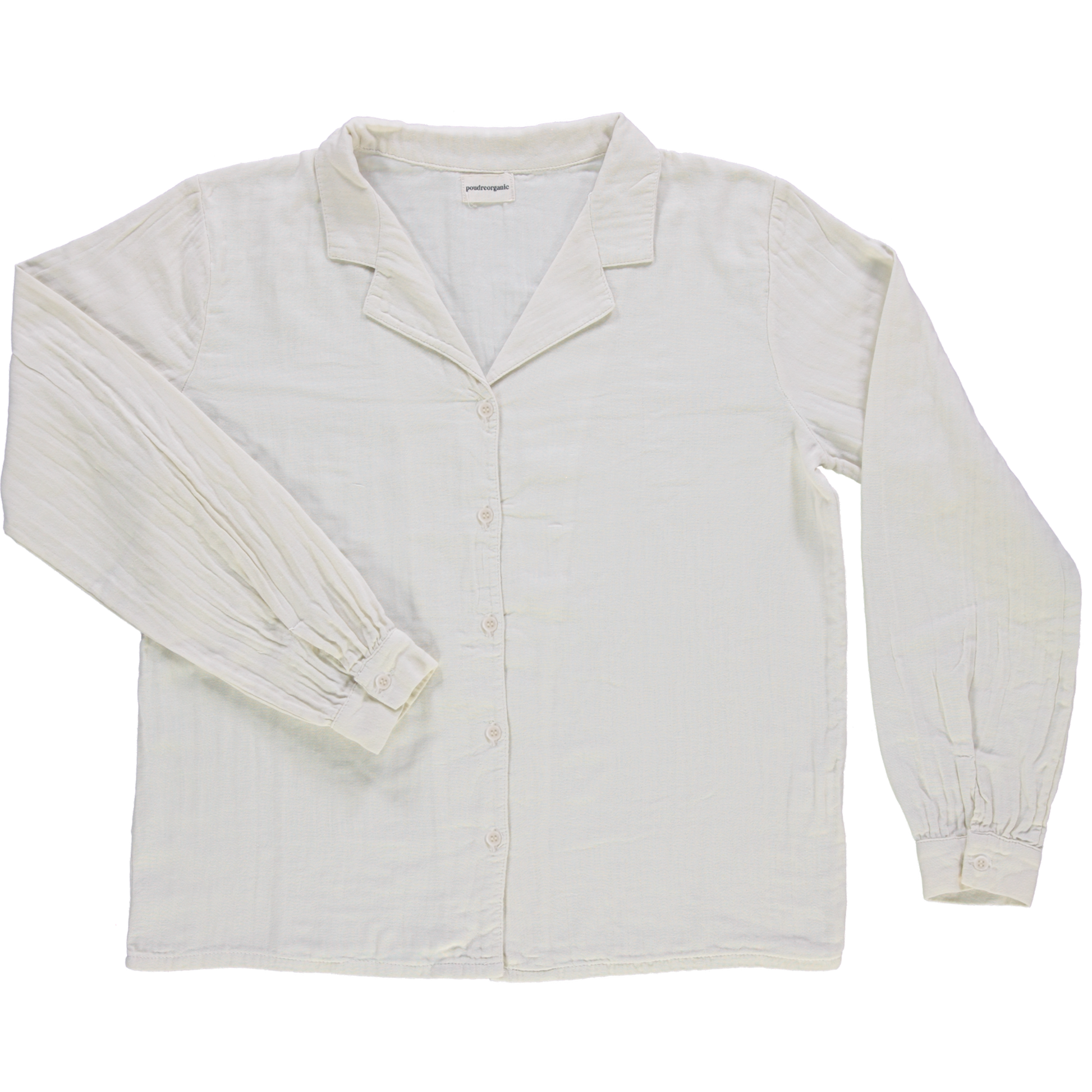 Chemise femme Datte en gaze coton bio – Egret | Poudre Organic 1