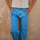 Pantalon denim femme Gentiane en coton bio – Denim blue | Poudre Organic 2