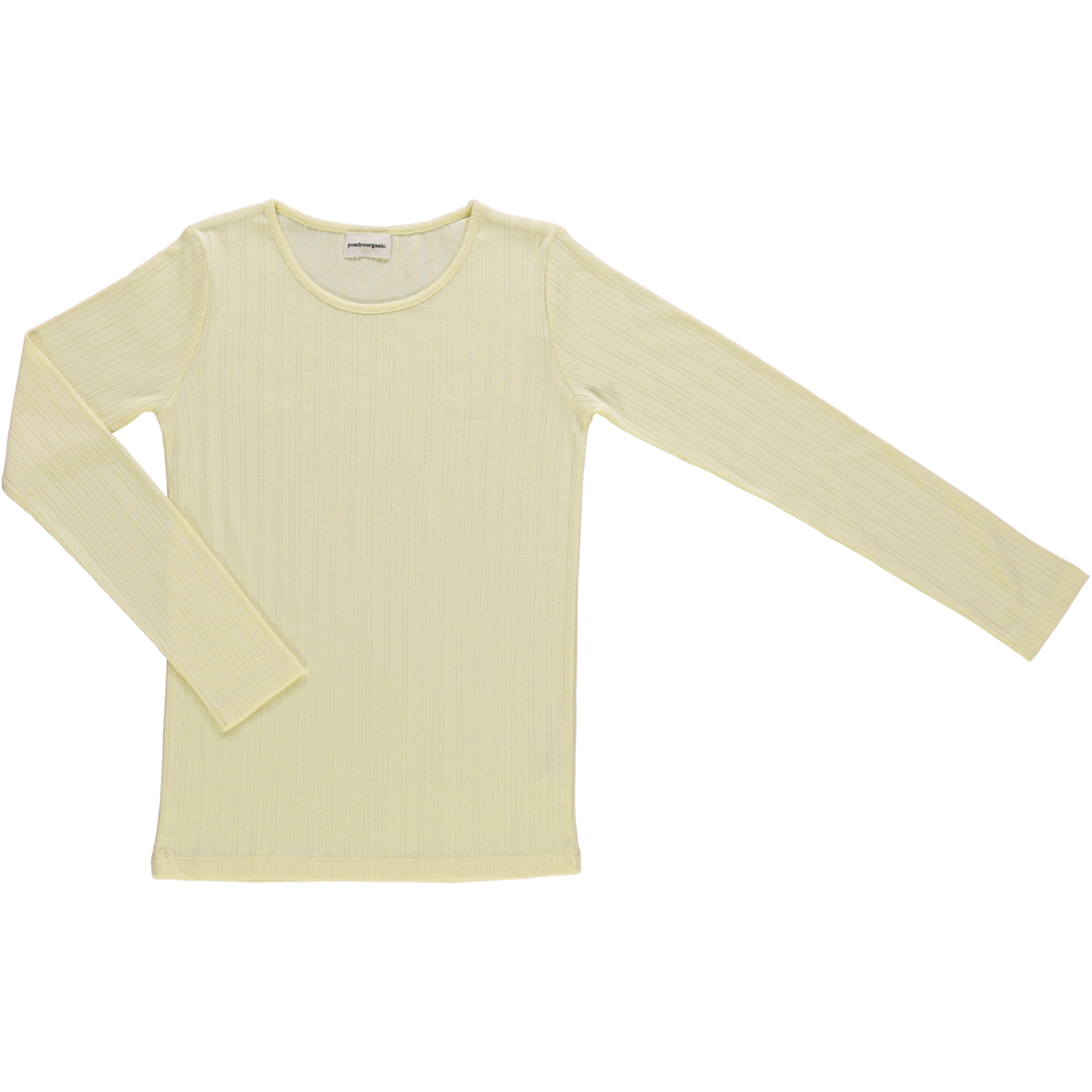 T-shirt femme Eglantine en pointelle coton bio – Pastel yellow | Poudre Organic 1