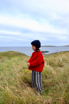 Veste femme Edelweiss en laine recyclée et fils écologiques – Rouge | Poudre Organic 1