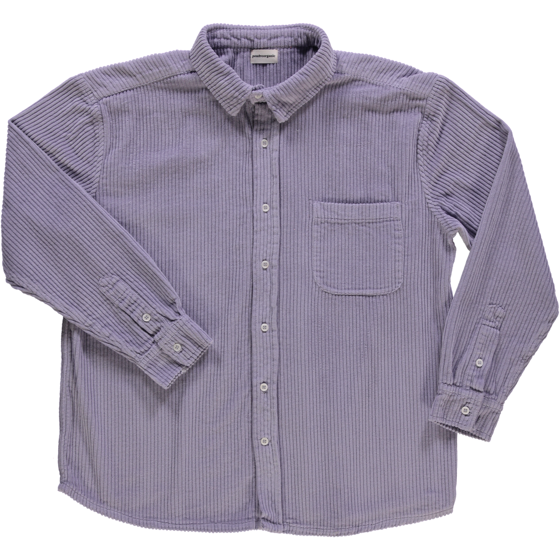 Chemise homme Lenhador velours côtelé en coton bio – Lavender Gray | Poudre Organic 1