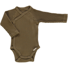 Body bébé Lierre manches longues côtelé en coton bio – Dull gold | Poudre Organic 1