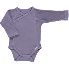 Body bébé Lierre manches longues côtelé en coton bio – Lavender gray | Poudre Organic 1