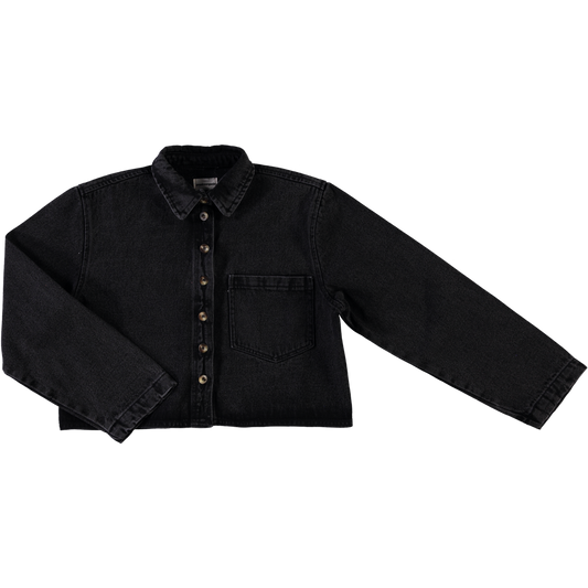 CHEMISE MANDARINE Denim Noir