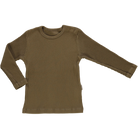 T-shirt kids Olive côtelé en coton bio – Dull gold | Poudre Organic 1