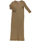 Robe femme Orchidée côtelée en coton bio – Dull gold | Poudre Organic 1