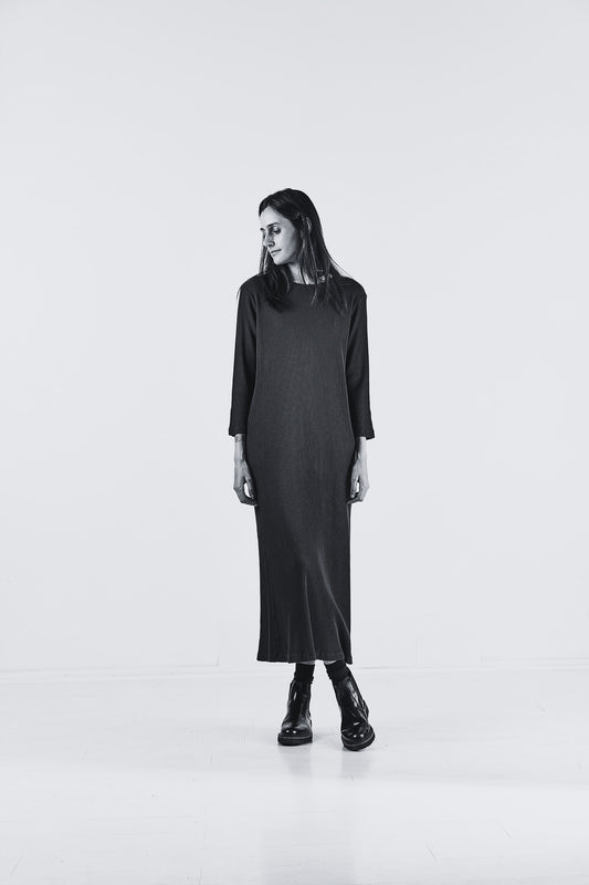 Robe femme Orchidée côtelée en coton bio – Dull gold | Poudre Organic 2