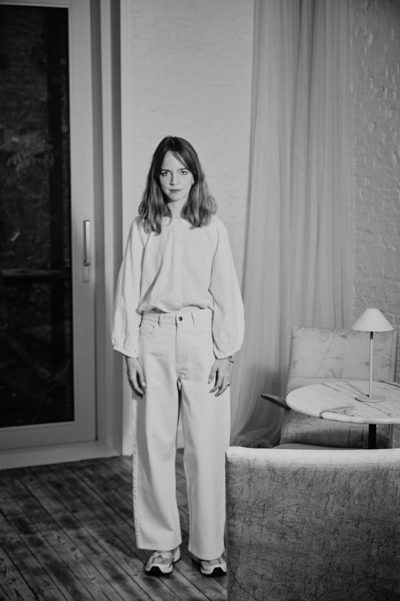 Blouse femme Onagre en coton bio – Fleuri lavande | Poudre Organic 2