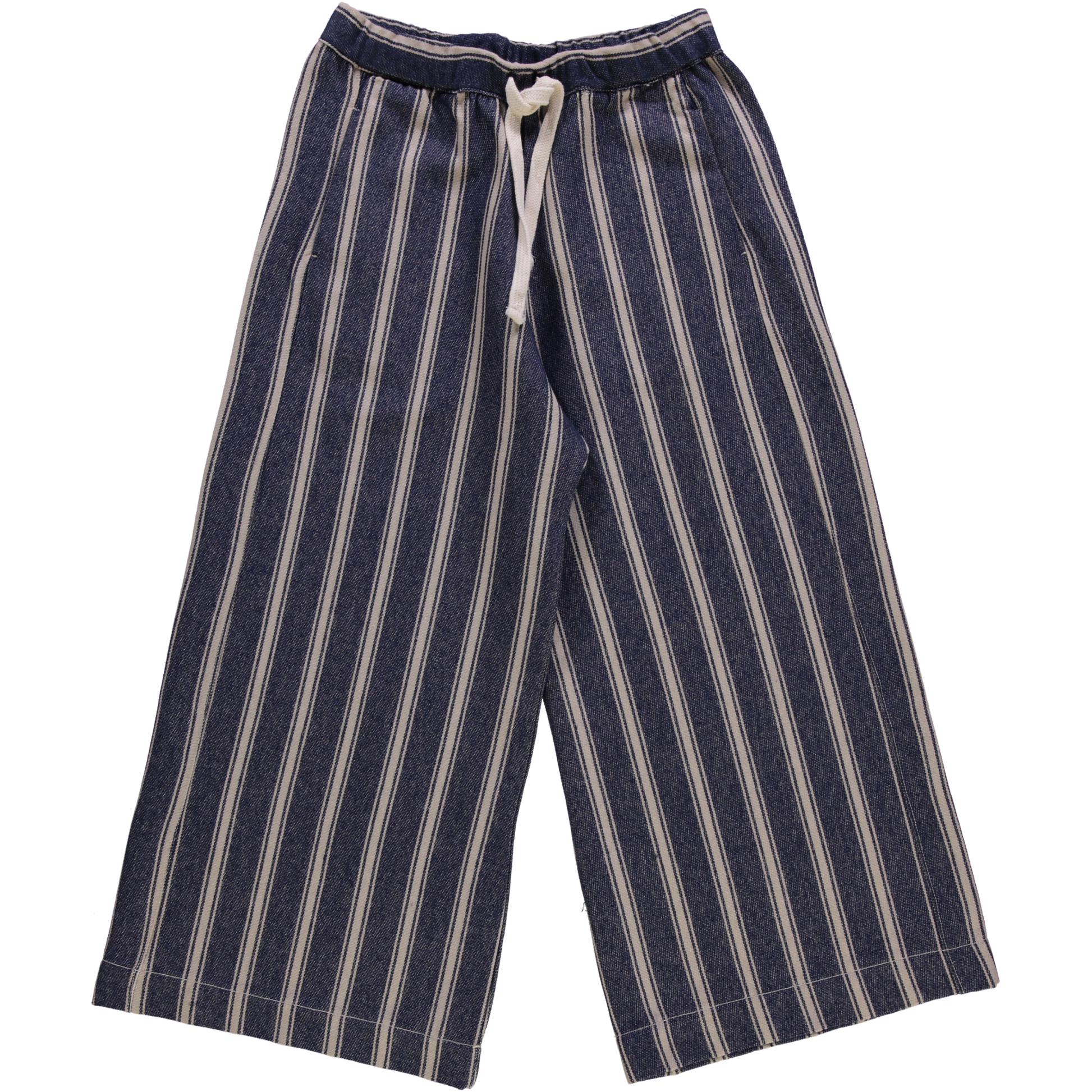 Pantalon femme Santal en coton bio – Rayures bleues | Poudre Organic 1