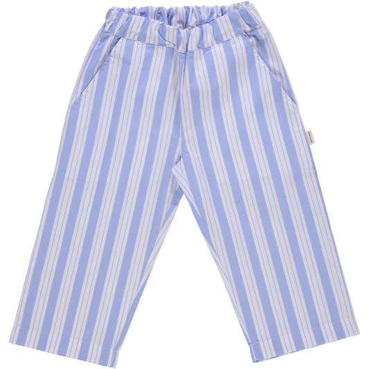 PANTALON COING Rayures larges bleues/blanches