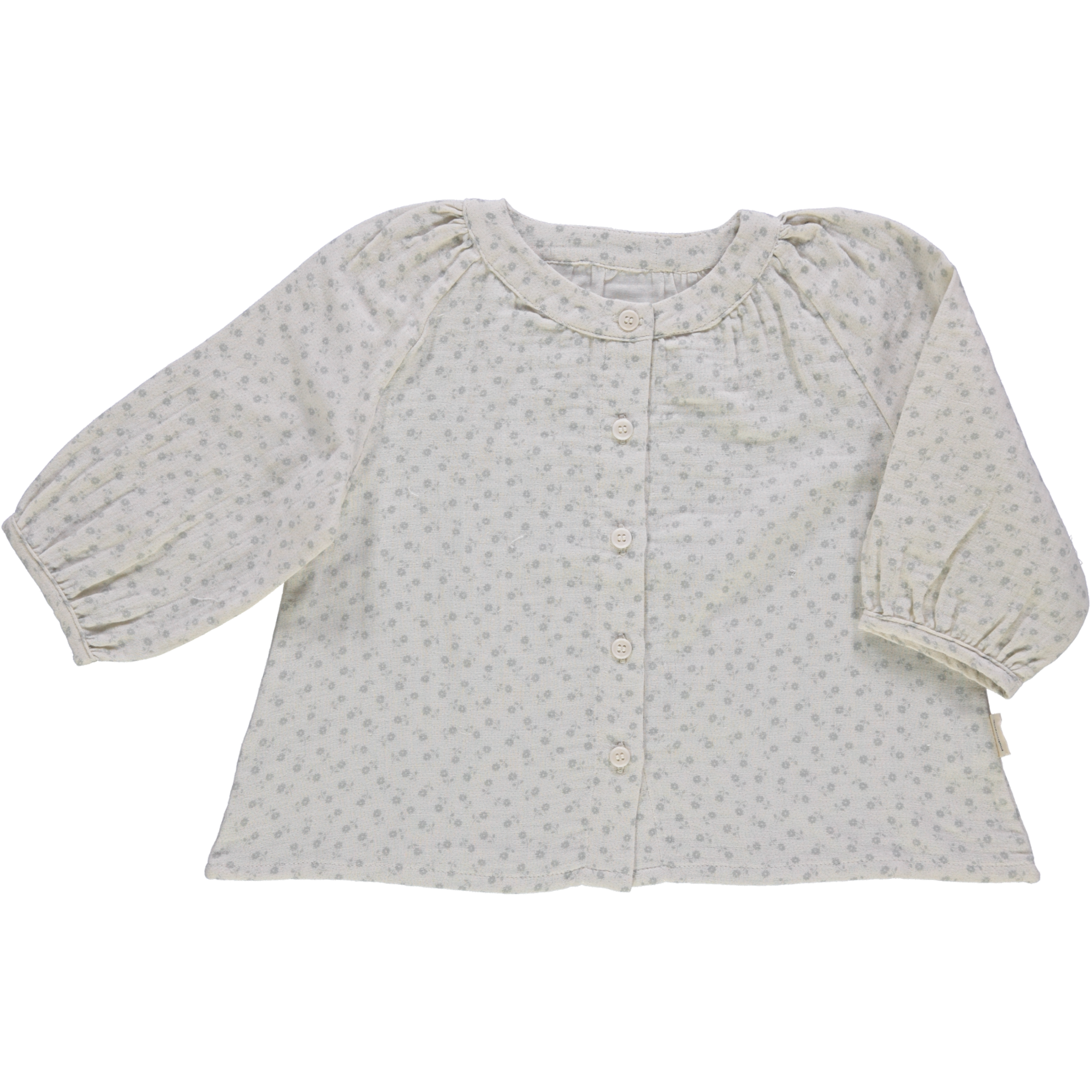 Blouse kids Pecan en gaze de coton bio – Fleuri lavande | Poudre Organic 1