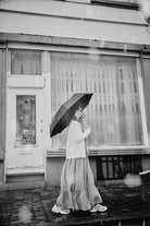 Cardigan femme Pétale en laine recyclée et fils écologiques – Navy | Poudre Organic 2