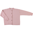 Cardigan femme Pétale en laine recyclée et fils écologiques – Soft Pink | Poudre Organic 1