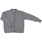 Cardigan femme Pétale en laine recyclée et fils écologiques – Speckled Grey | Poudre Organic 1