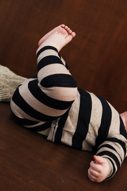 LEGGING CYCLAMEN MÉRINOS Rayé Marine