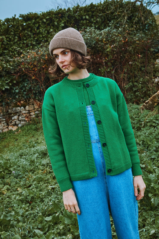 CARDIGAN PÉTALE LAINE ADULTE Emerald Green
