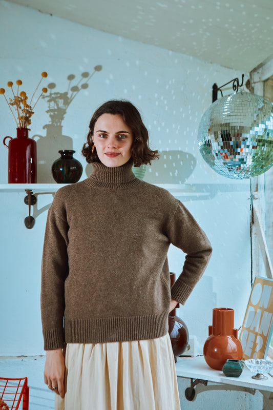 PULL BAIE LAINE ADULTE Brown Caribou