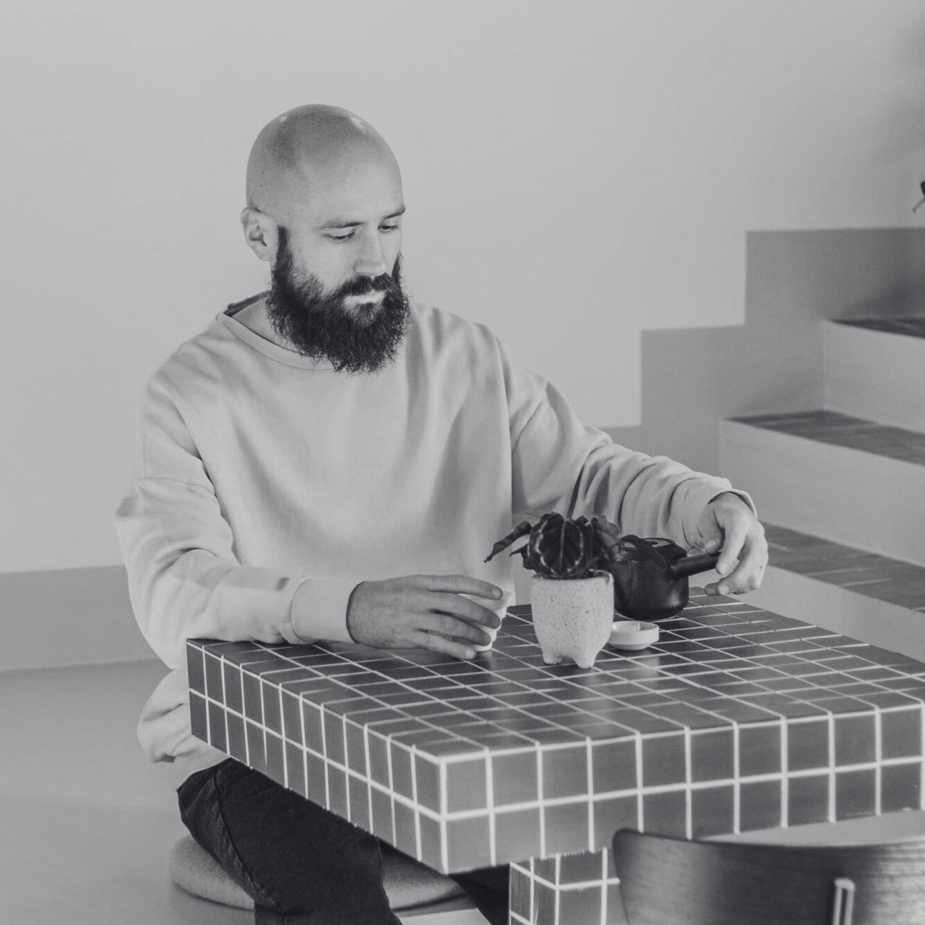 Sweatshirt homme Redondo molleton en coton bio – Pastel yellow | Poudre Organic 2