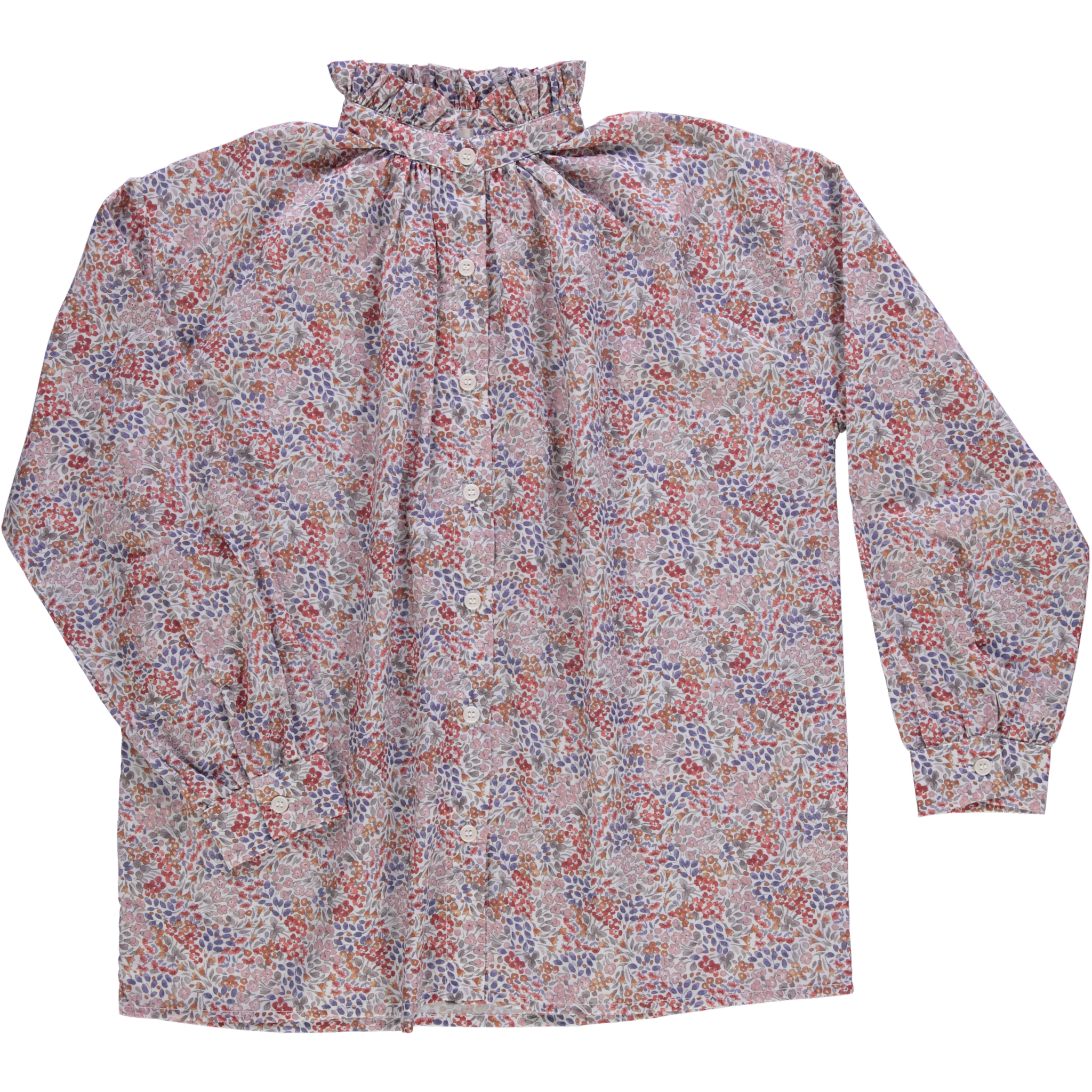 Chemise femme Rosier manches longues en coton bio – Flowery toffee | Poudre Organic 1