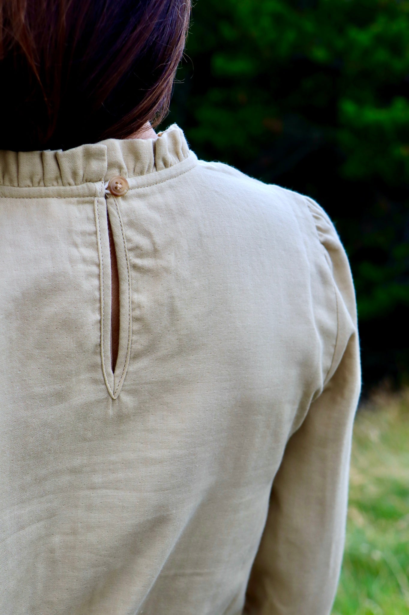 Blouse femme Patchouli en gaze de coton bio – Pale Khaki | Poudre Organic 4