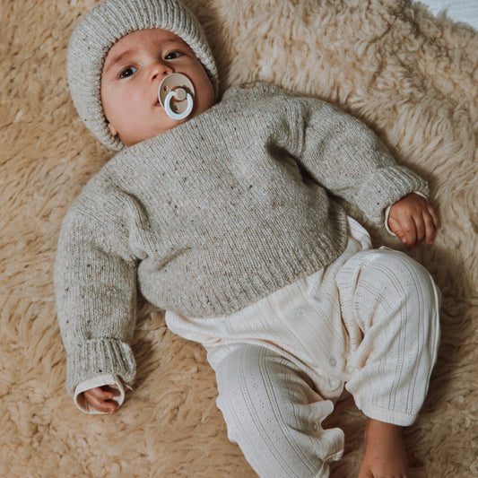 Pyjama bébé Airelle en maille pointelle coton bio – Ecru | Poudre Organic 2