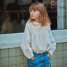 Blouse kids Amsonia en coton bio – Egret | Poudre Organic 2