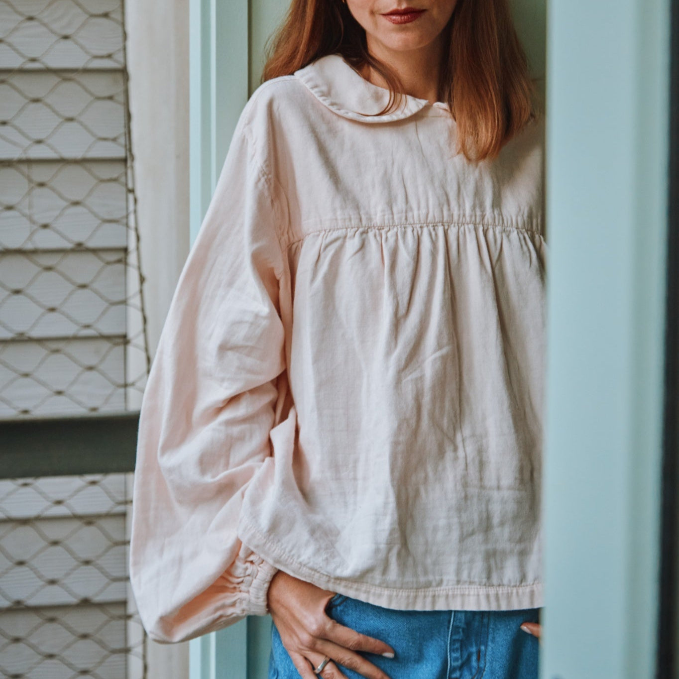 Blouse femme Amsonia en coton bio – Soft pink | Poudre Organic 3