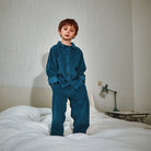 Blouse kids Belladone velours côtelé en coton bio – Dark denim | Poudre Organic 2