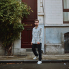 Chemise homme Camisa manches longues en coton bio – Flanelle Carreaux | Poudre Organic 4