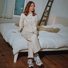 Pantalon femme Bergenie en coton bio – Denim ecru | Poudre Organic 3