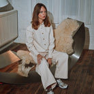 Blouse femme Capucine manches longues en coton bio – Denim épais ecru | Poudre Organic 2