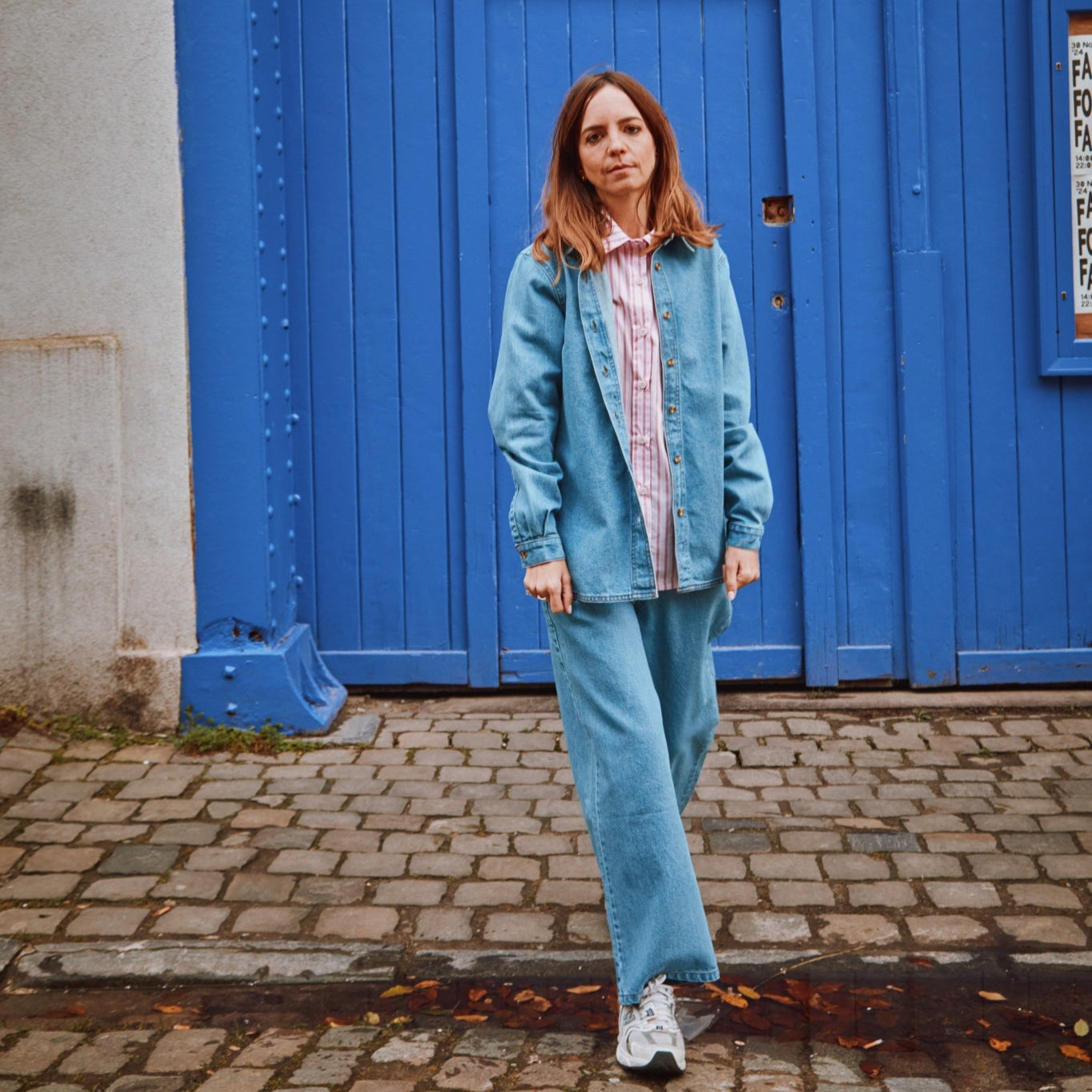 Blouse femme Capucine en coton bio – Rayures roses | Poudre Organic 3