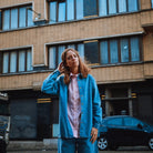 Blouse femme Capucine manches longues en coton bio – Denim épais blue | Poudre Organic 3