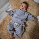 Pantalon kids Cannelle en molleton coton bio – Lavender gray | Poudre Organic 2