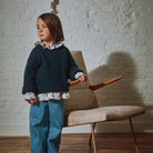 Blouse kids Colchique manches longues en coton bio – Fleuri rose gris | Poudre Organic 4