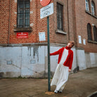 Robe femme Gaura en gaze coton bio – Egret | Poudre Organic 2