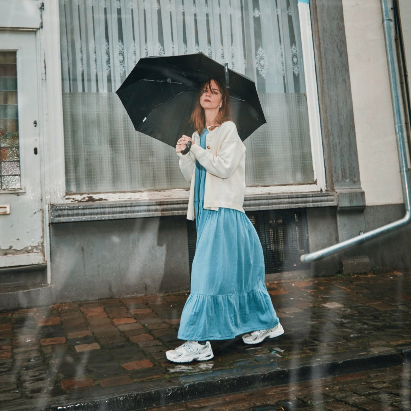 Cardigan femme Pétale en laine recyclée et fils écologiques – Ivory | Poudre Organic 3