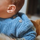 Pull kids Pissenlit en laine recyclée et fils écologiques – Blue jean | Poudre Organic 2